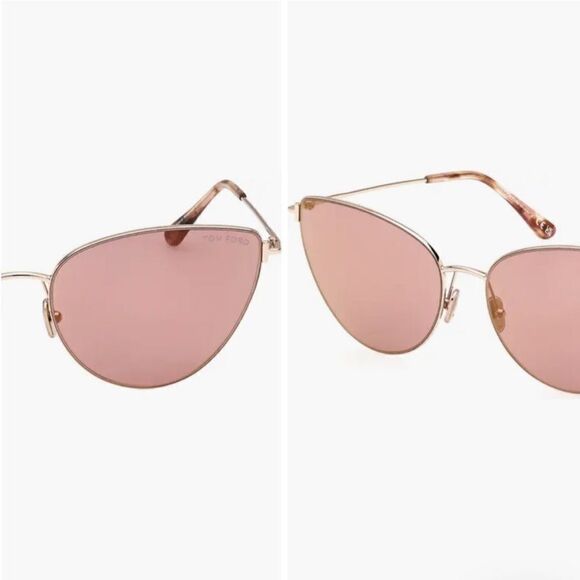 Tom Ford FT1005/S 28Z ANAIS-02 gold brown cat eye sunglasses/Case  NWT $510 main image 7